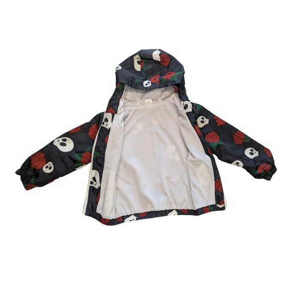 MetalliMonsters Kids Raincoat Skull & Rose Print Hoodie Jacket Size 3-4Y - Picture 3 of 6